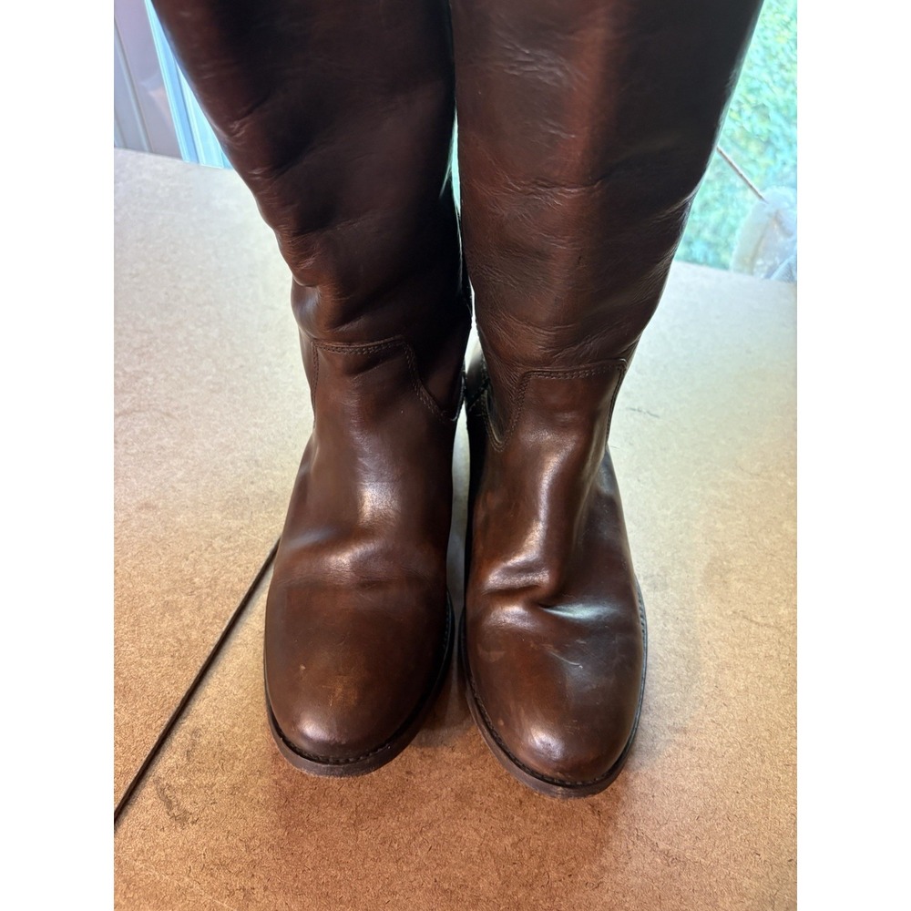 Frye Campus Tall Riding Boots Women's 7 B Brown Leather Made in Mexico - Picture 7 of 11